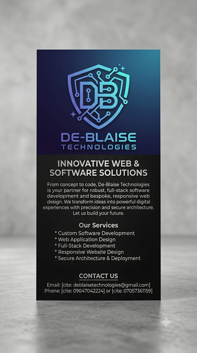 De-Blaise Technologies Business Flyer